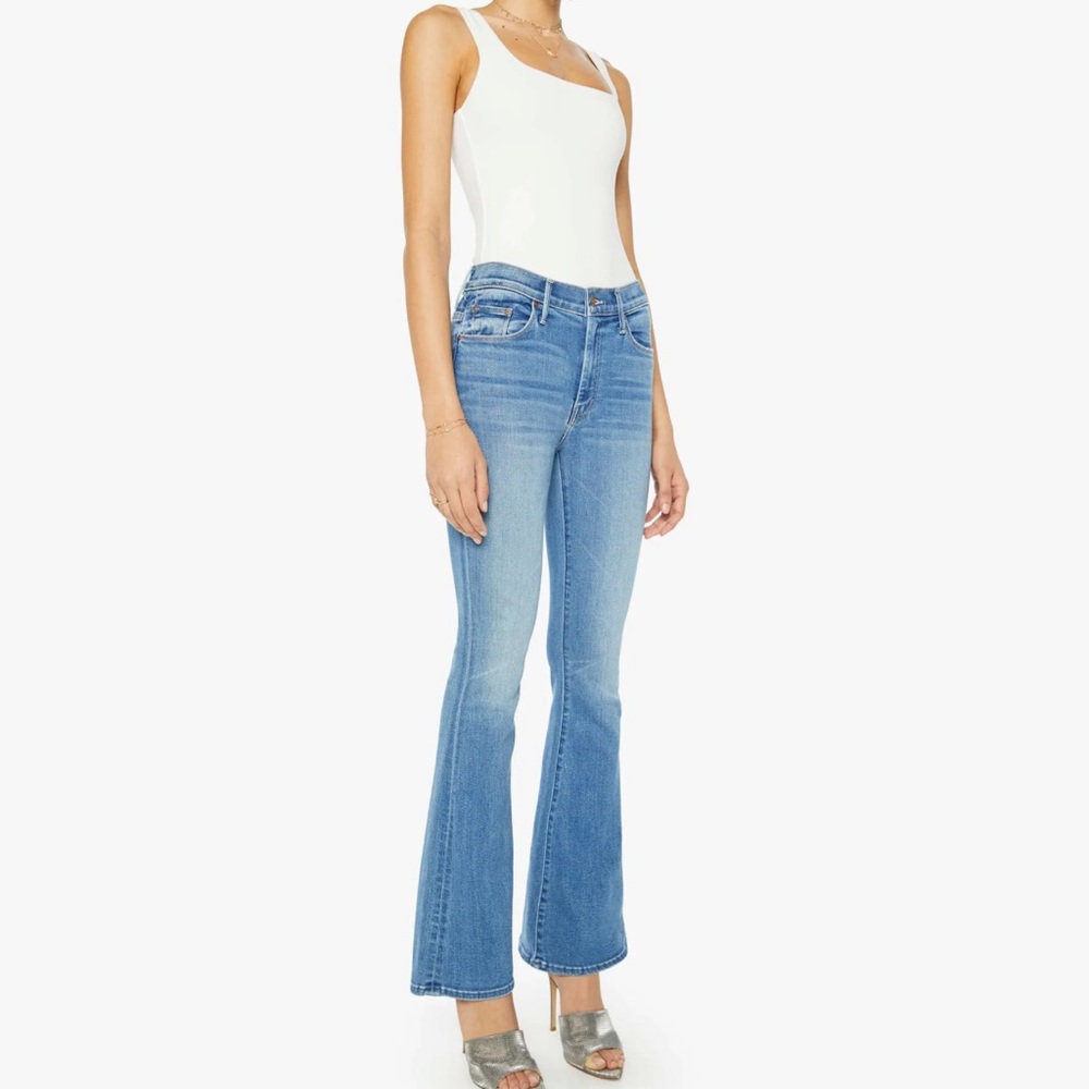 MOTHER Blue Flare Wide Leg Jeans